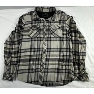 O'Neill Flannel Shirt - Men's Large - Grey Brown Plaid